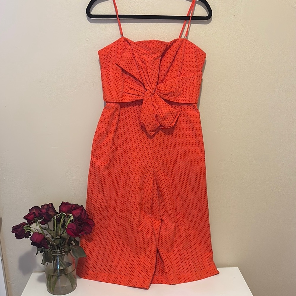 Vibrant Strapless Orange Dress - Picture 1 of 4